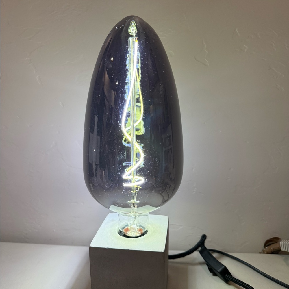 Large Contemporary Modern Lamp Egg  Shaped Mercury Glass Bulb‎